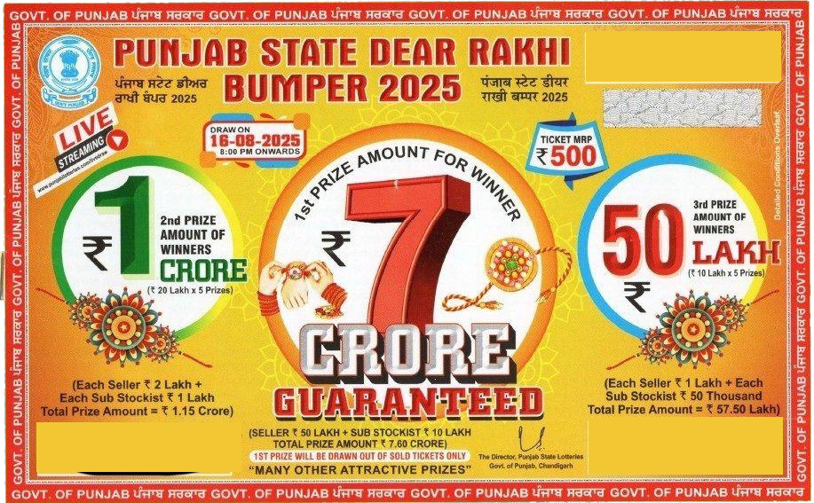 rakhi-bumper-2025 Punjab State Lottery Rakhi Bumper